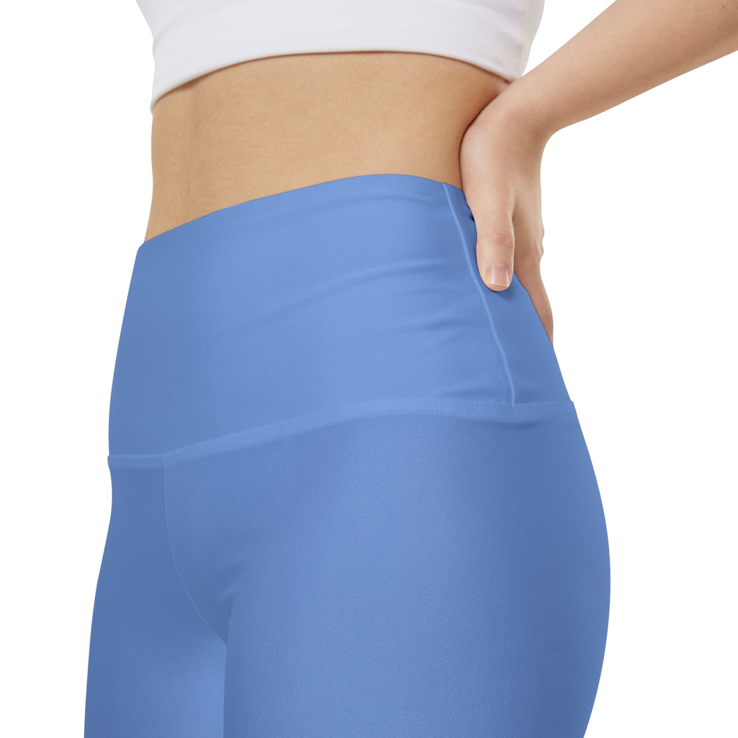 Wisteria Blue Women's Workout Shorts — Solid High-Waist Biker Shorts for Exercise & Everyday Wear