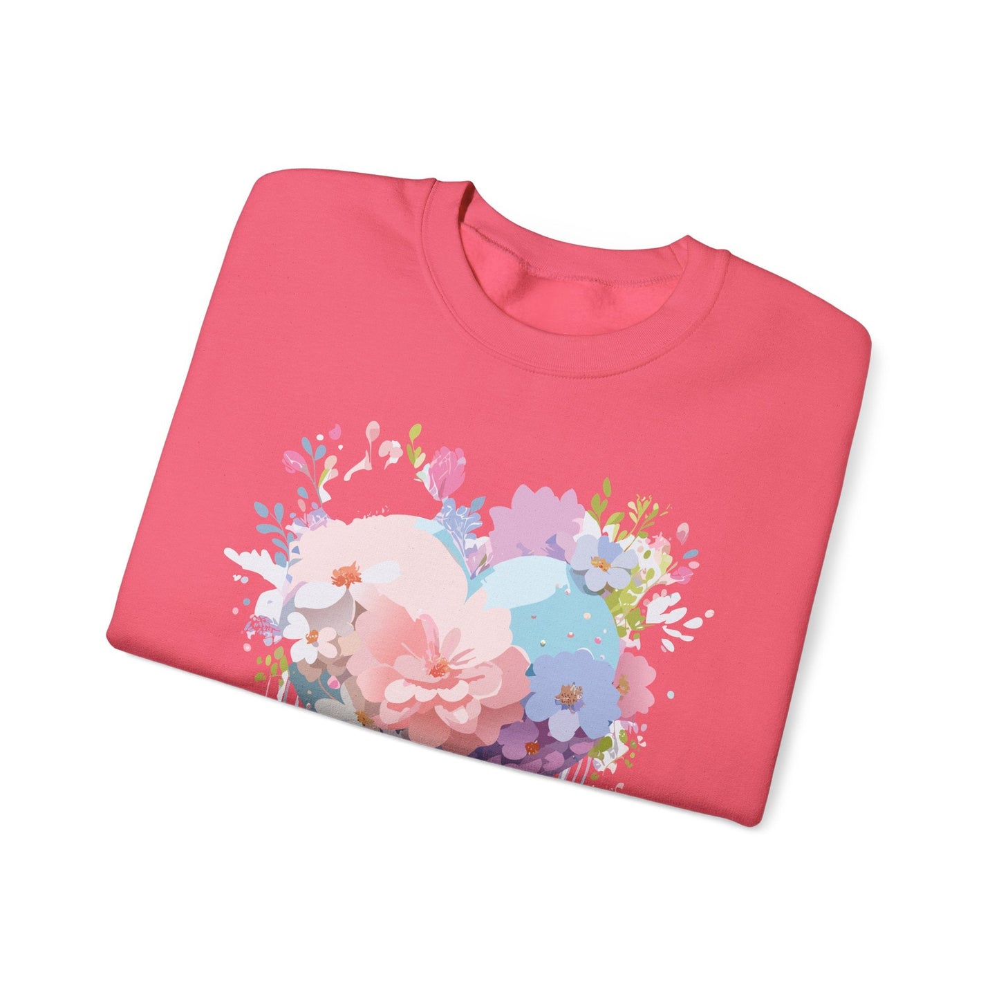Floral Heart Sweatshirt Unisex Heavy Blend Crewneck Valentines Day Floral Love Cozy