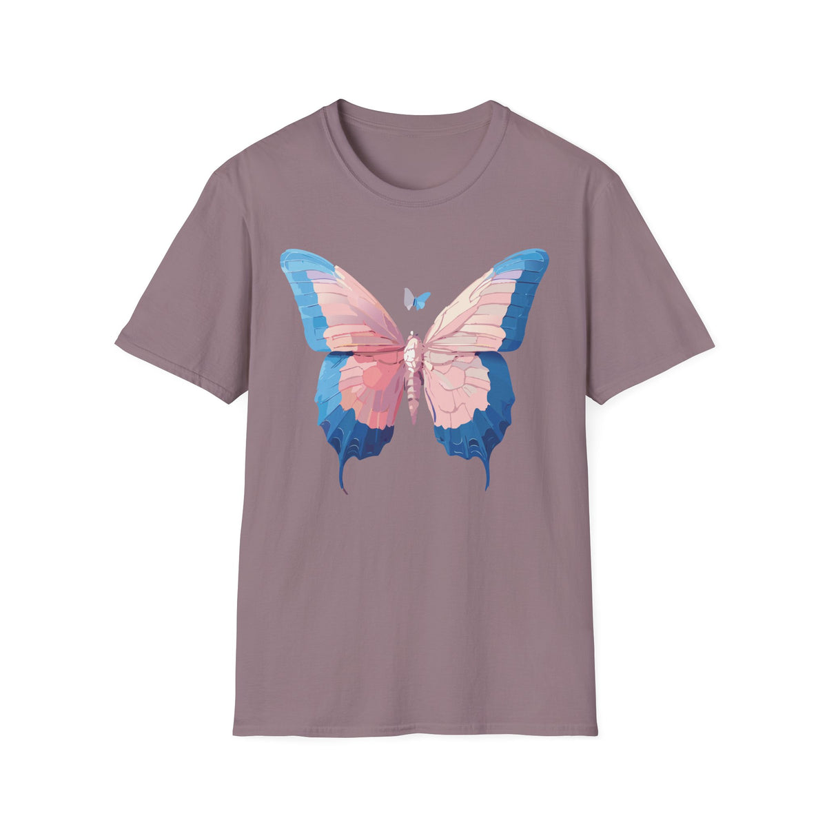 Butterfly Graphic T-Shirt — Pastel Pink & Blue Wing Graphic Tee Unisex 100 Cotton Gildan T-Shirt