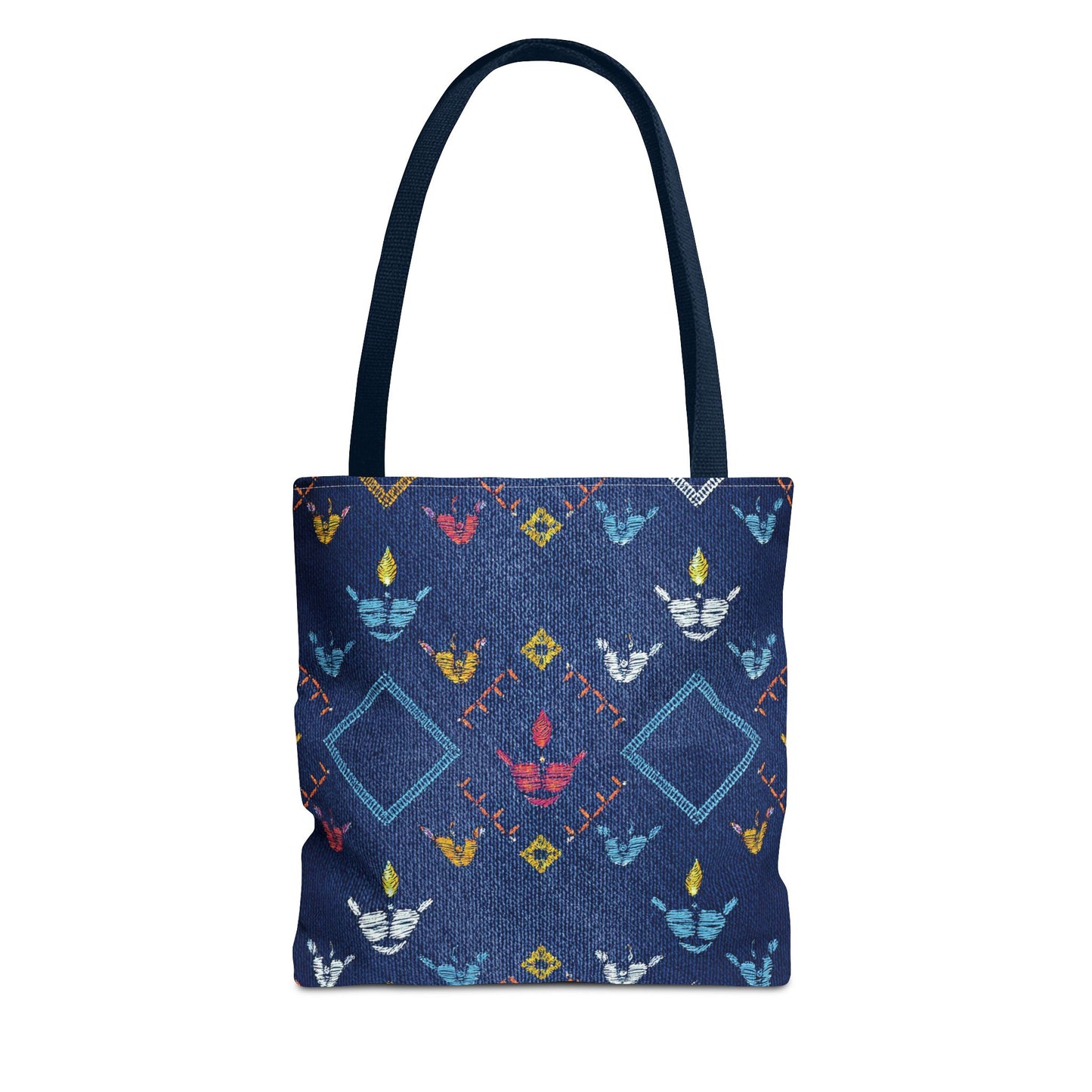 Diwali Graphic Denim Fabric Imitation Print Unisex Canvas Bag Poly Spun 3 Sizes Tote Bag 205-13