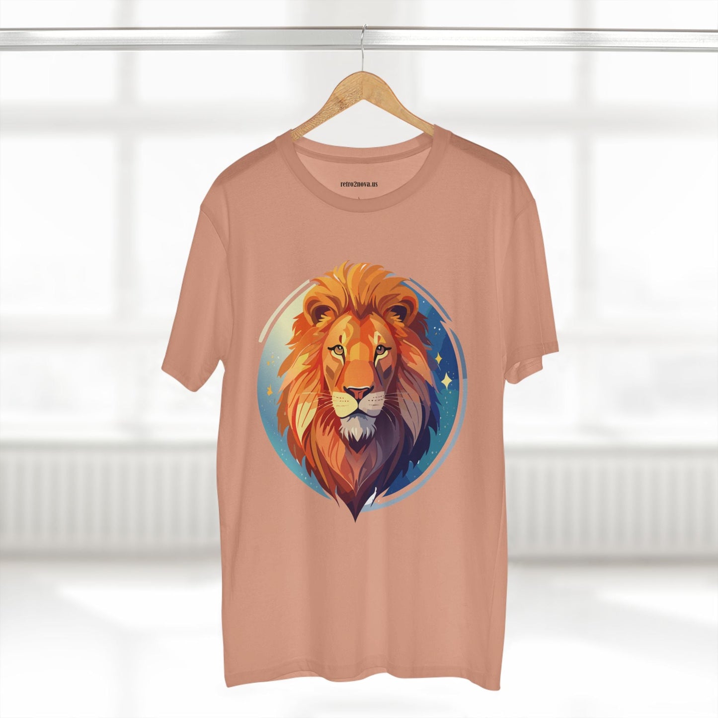 Unisex Premium Cotton Staple Tee With Lion Art Design Retro2Nova Art Collection For Everyday Comfort And Breathable Fit