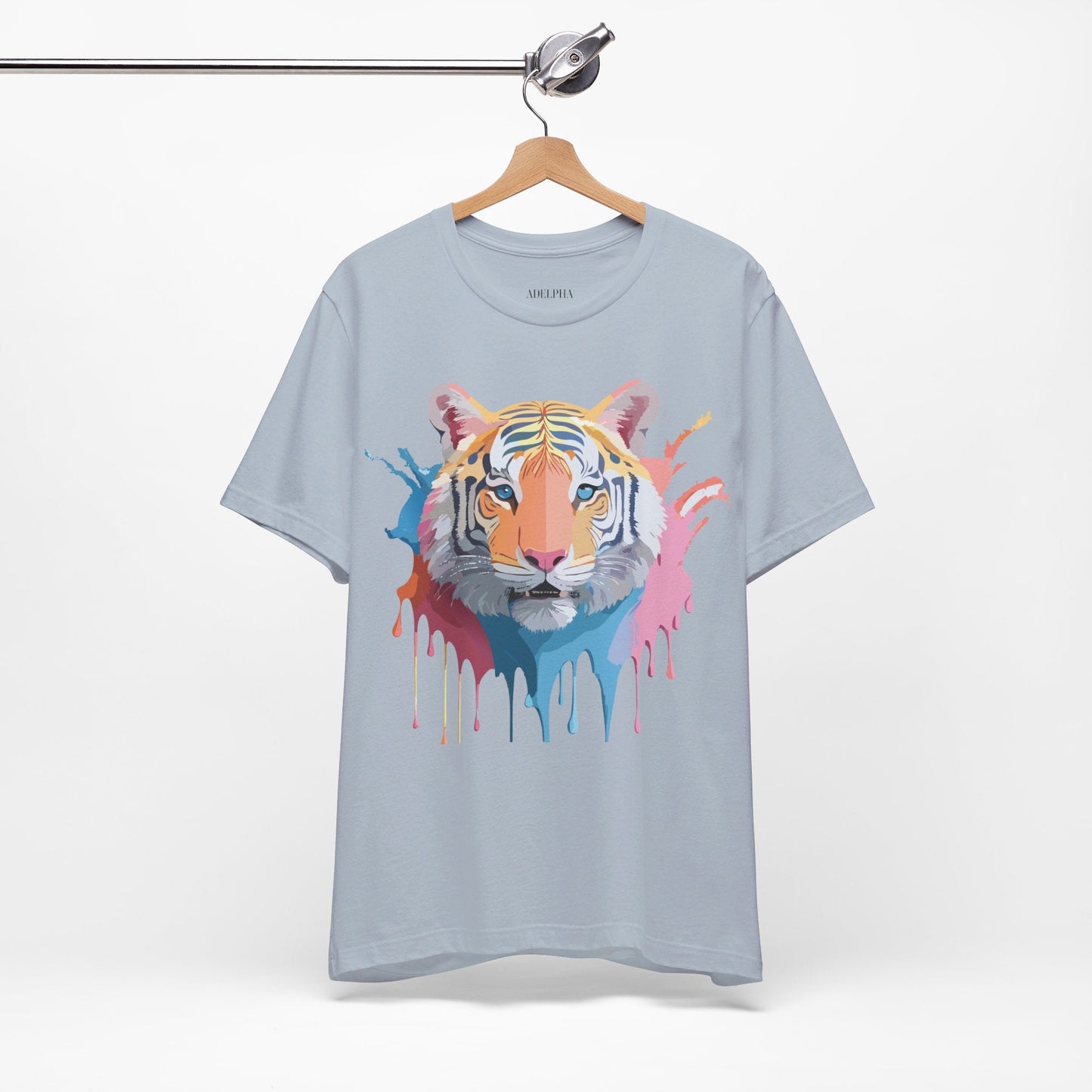 Tiger Graphic Tee Unisex Short Sleeve Shirt With Vintage Inspired Adelpha Artwork