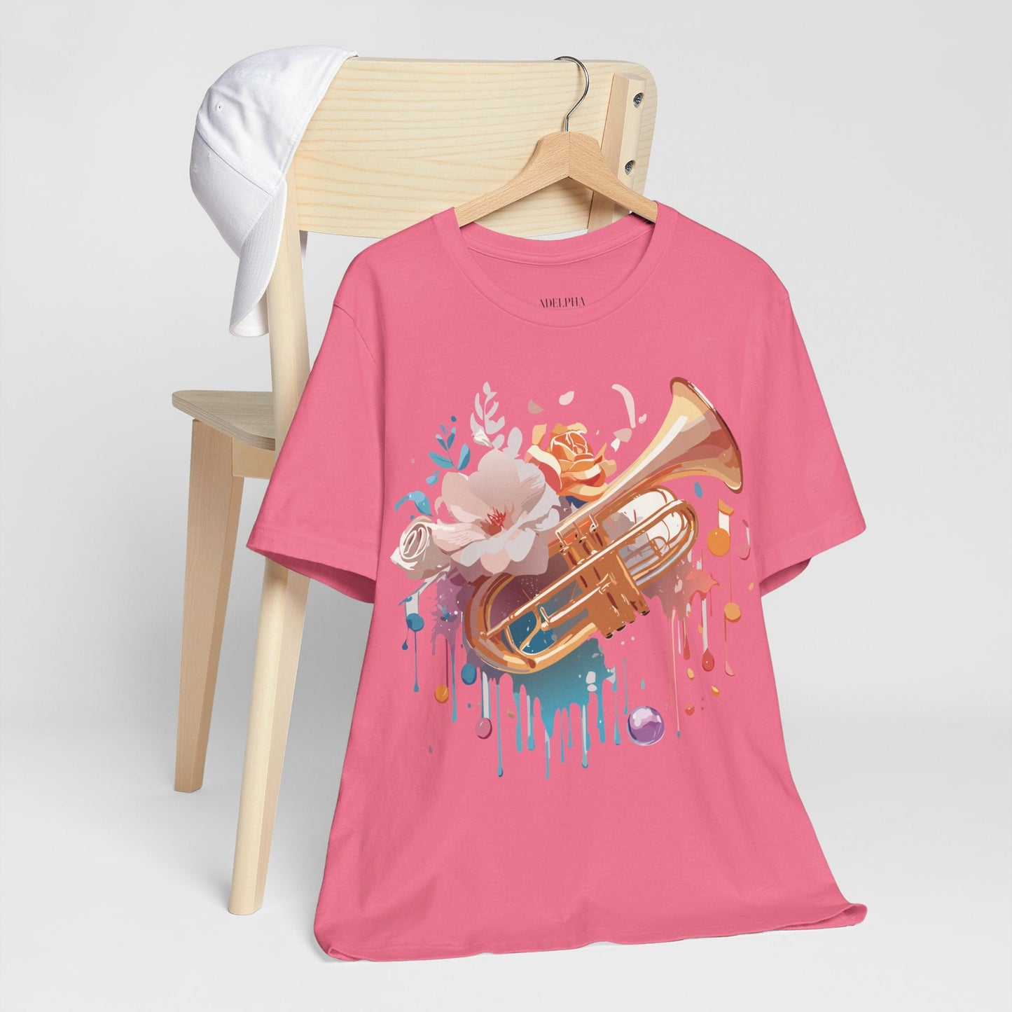 Music Graphic Unisex 100 Cotton Vintage Art with Musical Elements Tee 138
