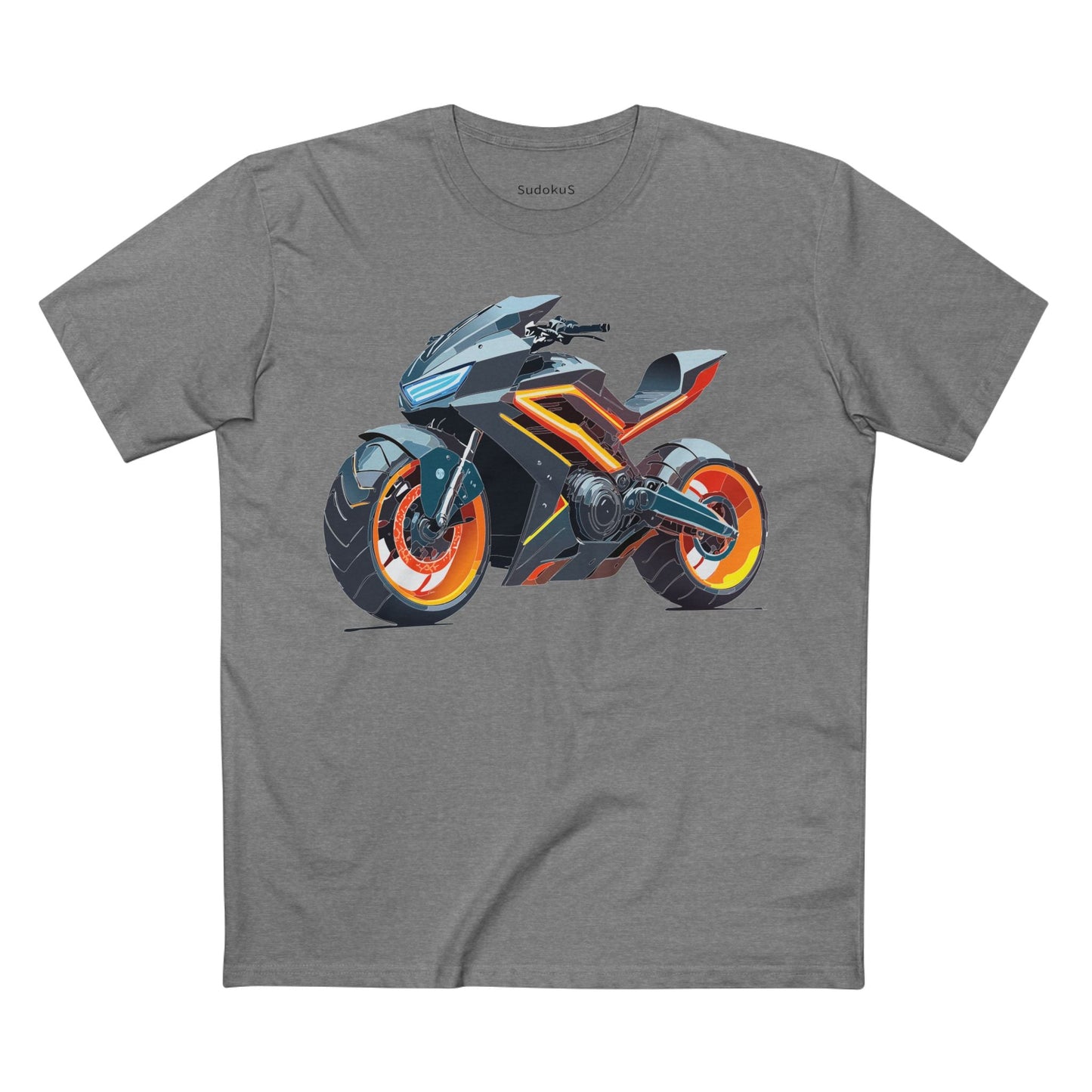 Moto Bike Graphic Unisex 100 Cotton Staple Tee 12