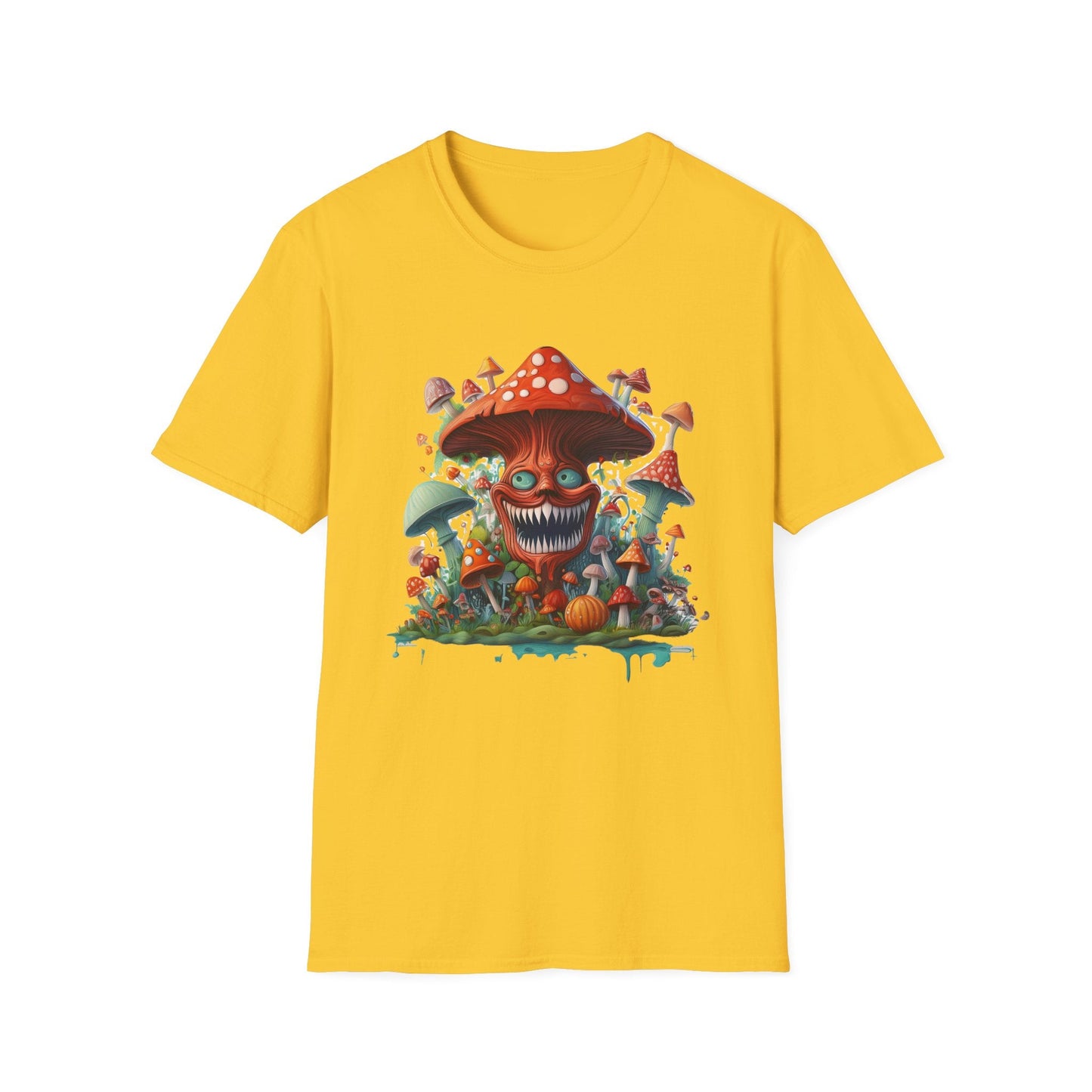 Unisex Mashroom Tee Shirt With Funny Mashroom Design Fungus Humor Softstyle Cotton