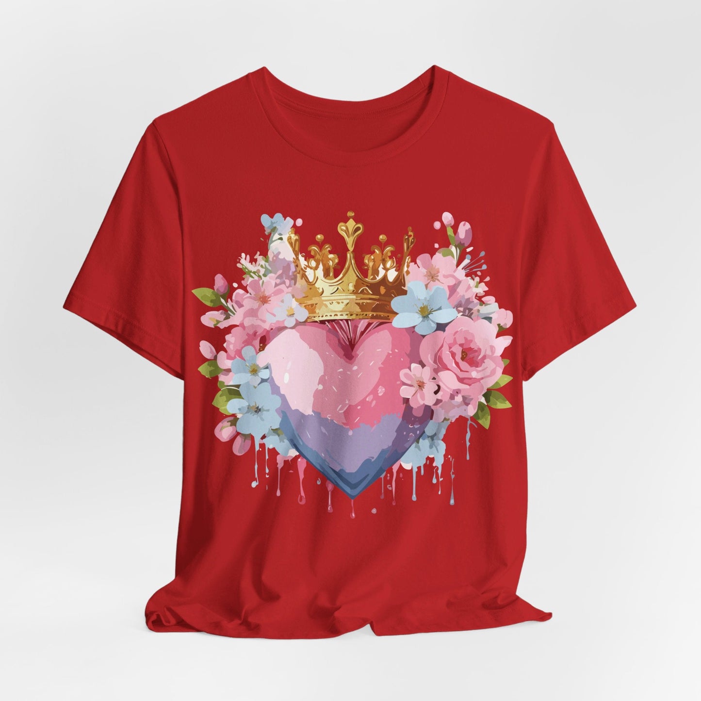 Valentine Day Graphic Unisex 100 Cotton Vintage Artwork with Love and Flower Design Tee 18