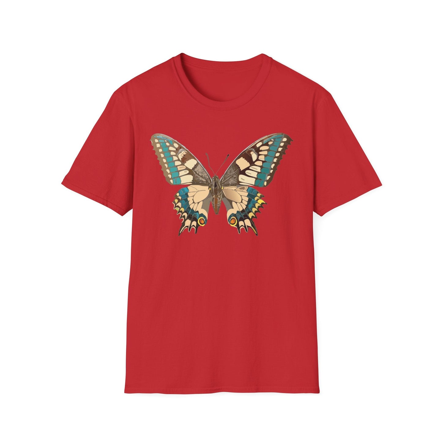Unisex Butterfly T Shirt Softstyle 64000 Ring Spun Cotton Lightweight Tee Breathable Everyday Comfort