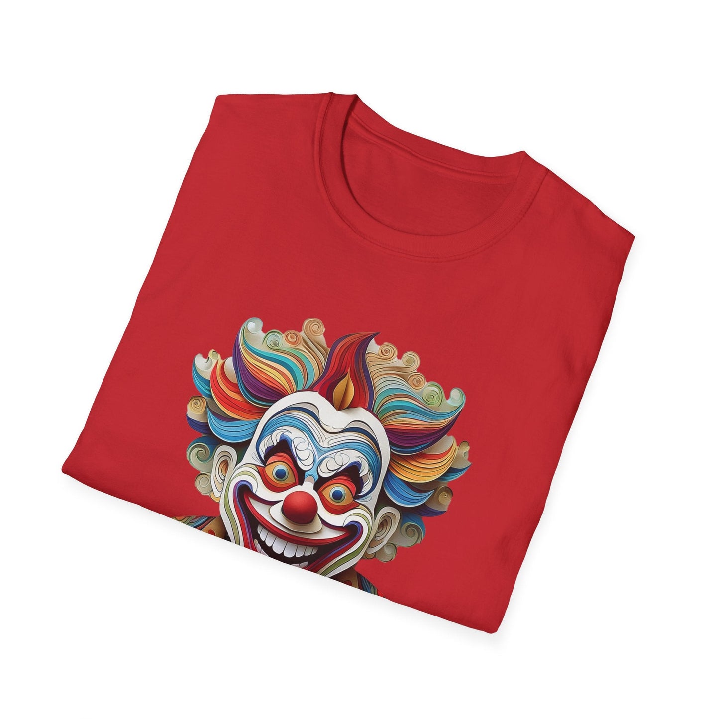 Graphic Clown Themed Unisex Softstyle Tee Funny Man Circus Scary Man Gildan 64000