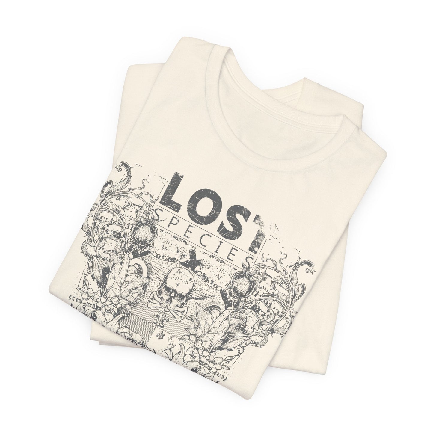 Lost Species Tee Floral Wildlife Illustration Rock Band T-Shirt A-7