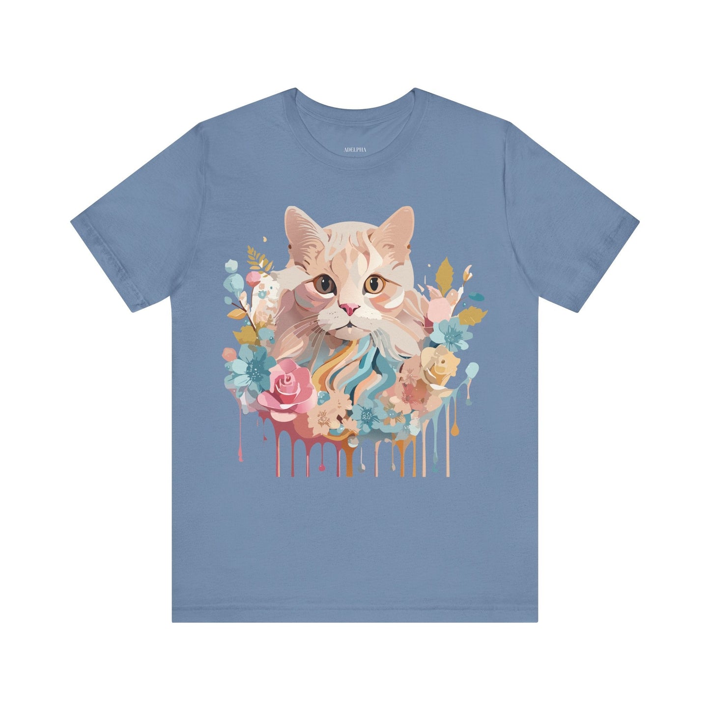 Cat Graphic Tee Unisex Short Sleeve Shirt With Adelpha Vintage Artwork