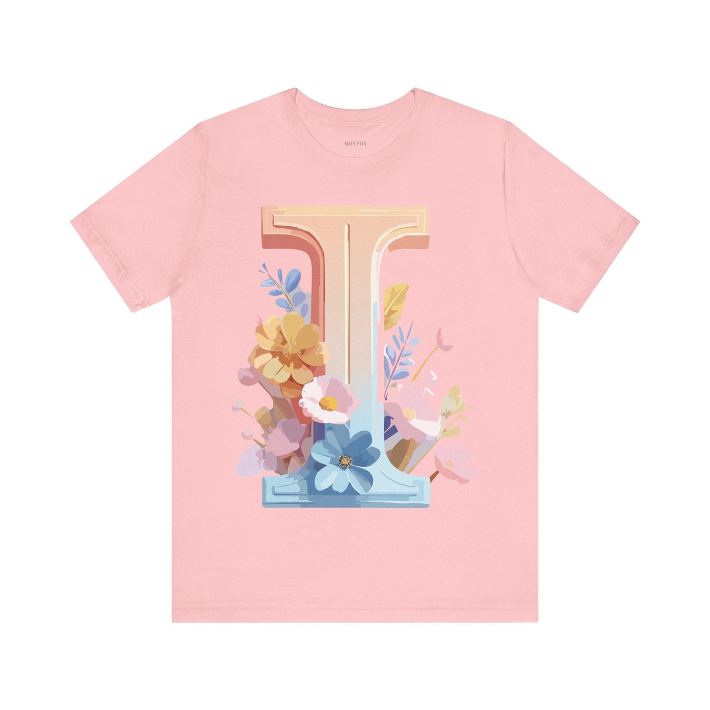 Vintage Inspired Letter I Shirt Unisex Graphic Tee Short Sleeve by Adelpha Premium