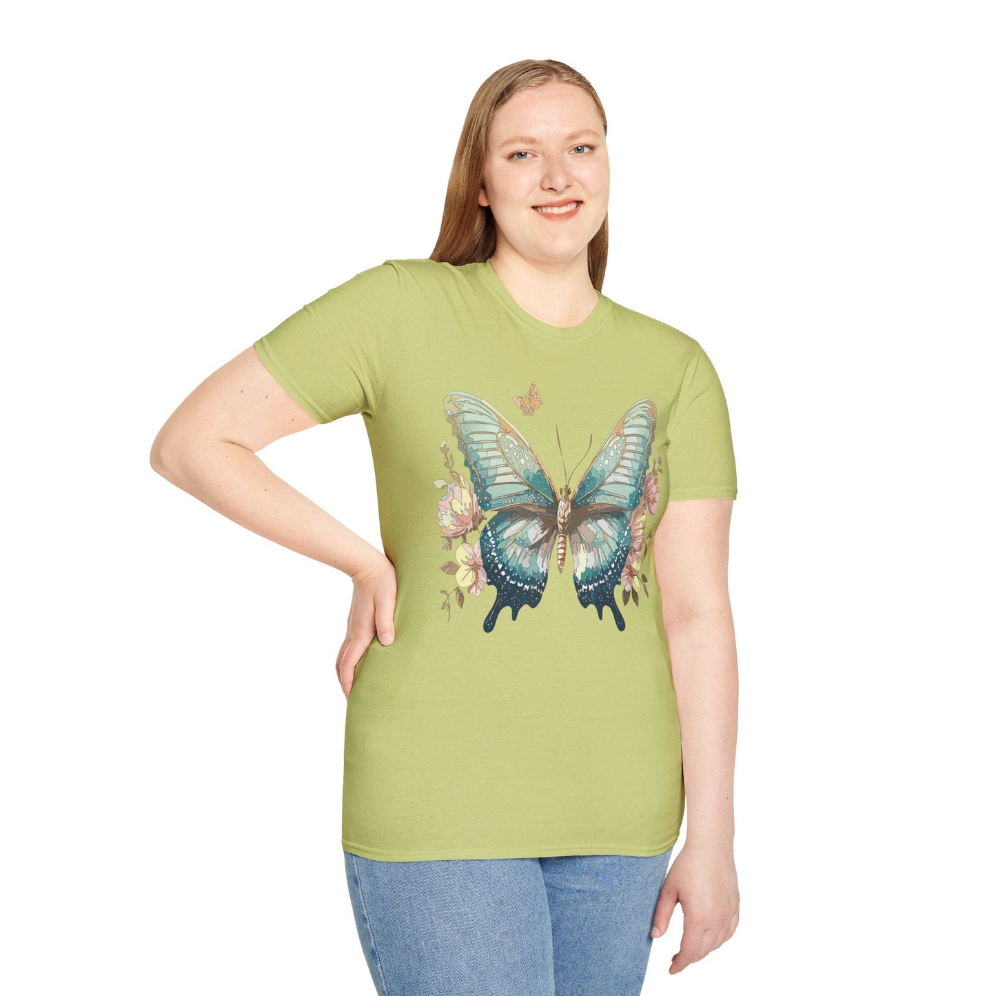 Butterfly Print Unisex T Shirt Monarch Design Softstyle 64000 Gildan Cotton Tee Quality