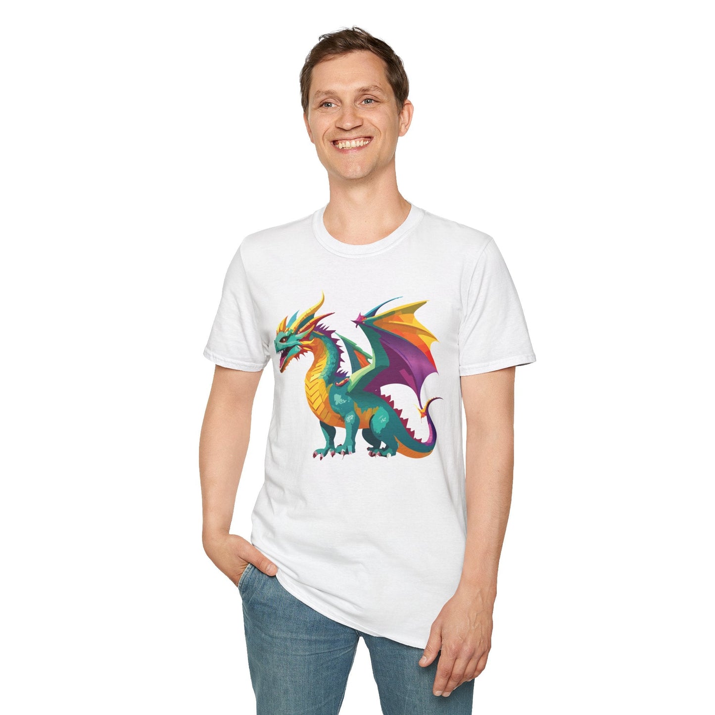Dragon Graphic Unisex Cotton Softstyle Art Design Tee With Animals 10