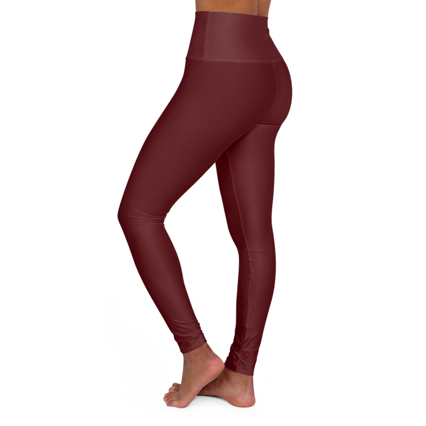 Black Cherry Red Color High-Waist Yoga Leggings Women's Seamless Poly-Span Stretchy Pants XS-2XL