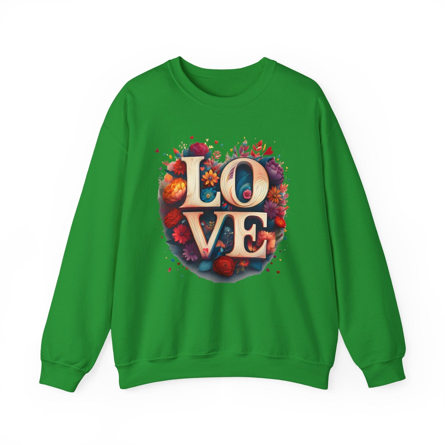 Floral Love Sweatshirt Unisex Valentines Day Gift Love Flower Crewneck Sweatshirt
