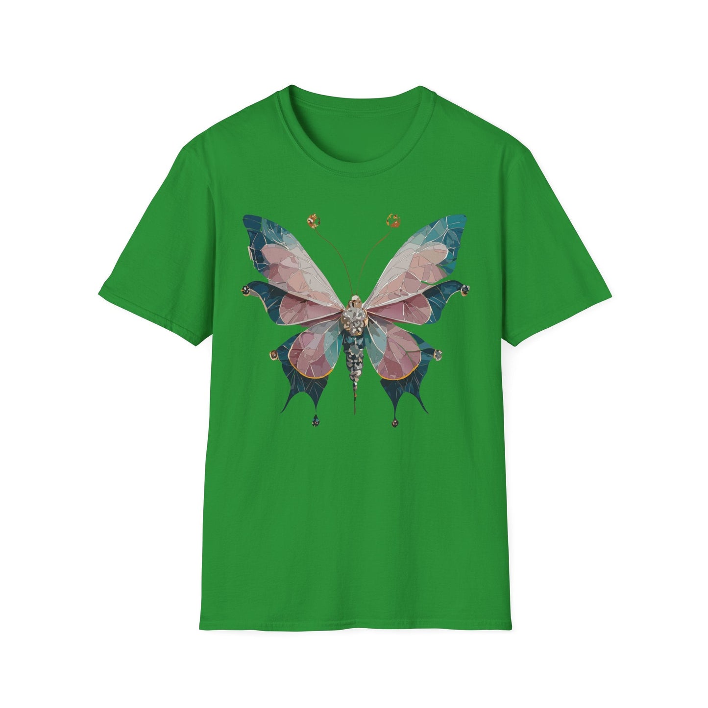 Butterfly Shirt Unisex T Shirt Monarch Print Gildan Softstyle 64000 100 Percent Ring Spun Cotton