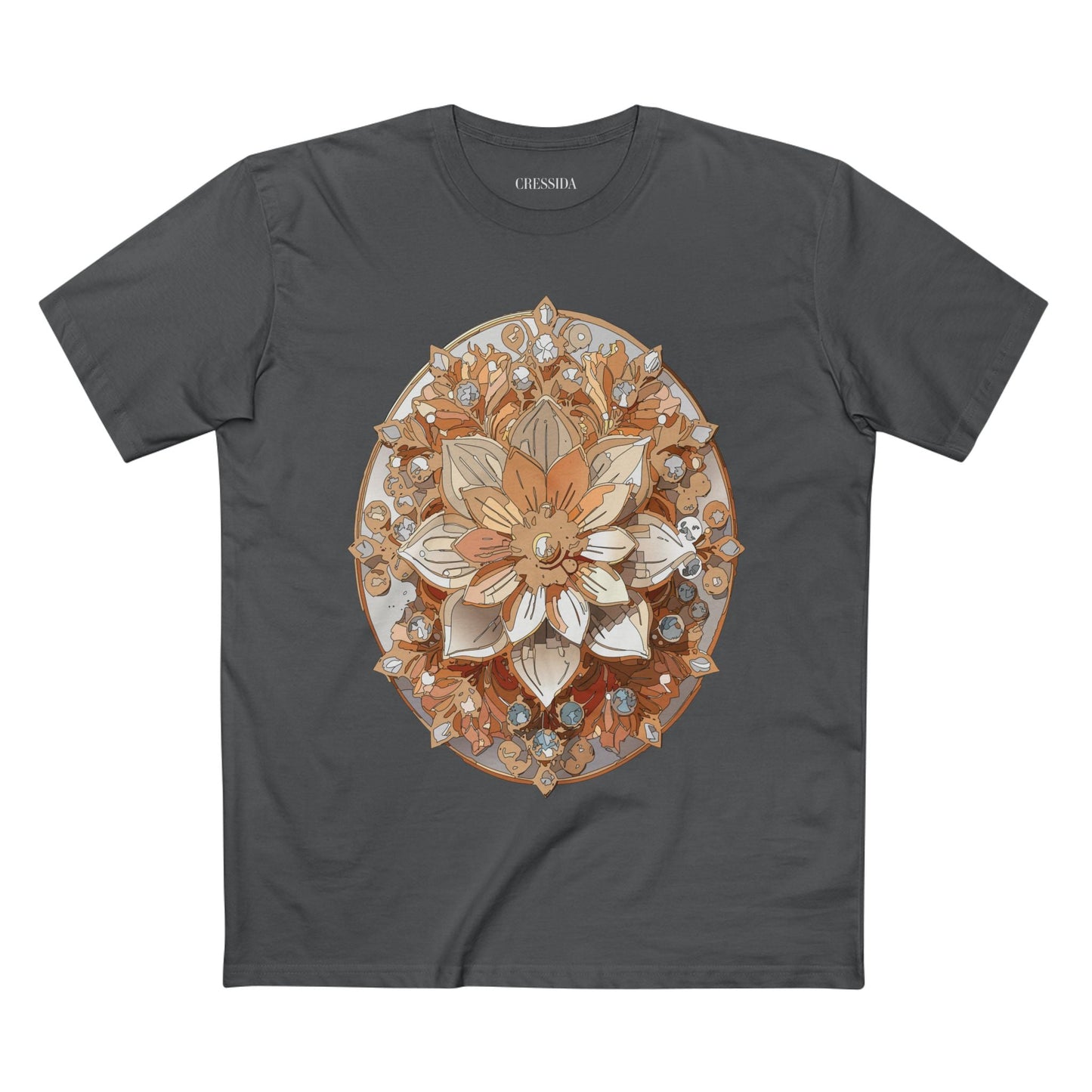 Floral Graphic T-Shirt Unisex 100 Cotton Art Design with Antique Flowers Tee 13