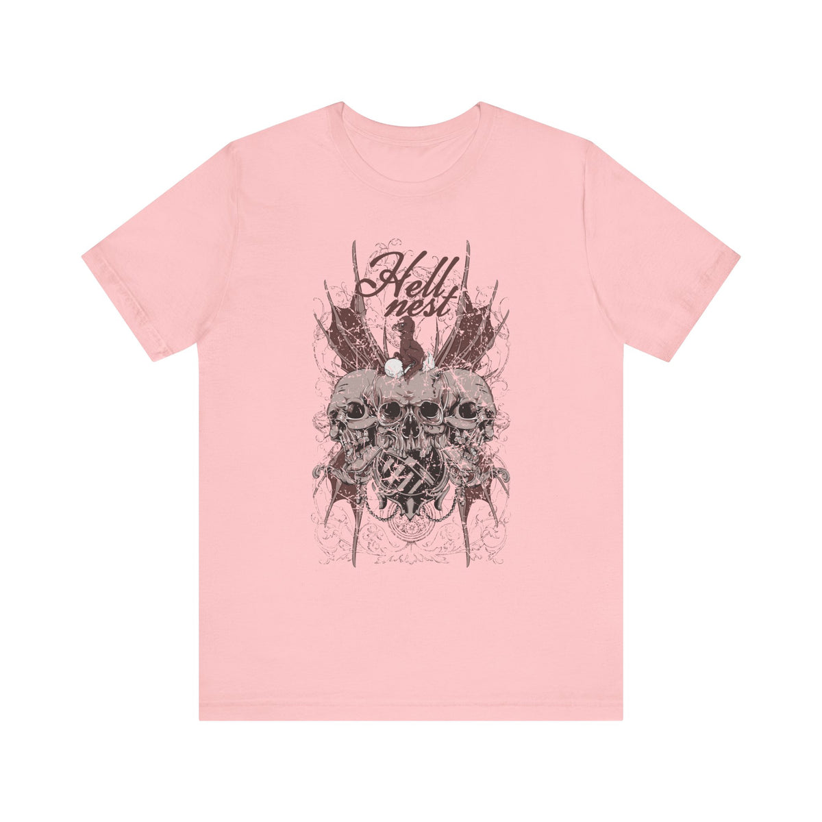 Skull Cluster graphic tee Gothic skulls grunge floral design