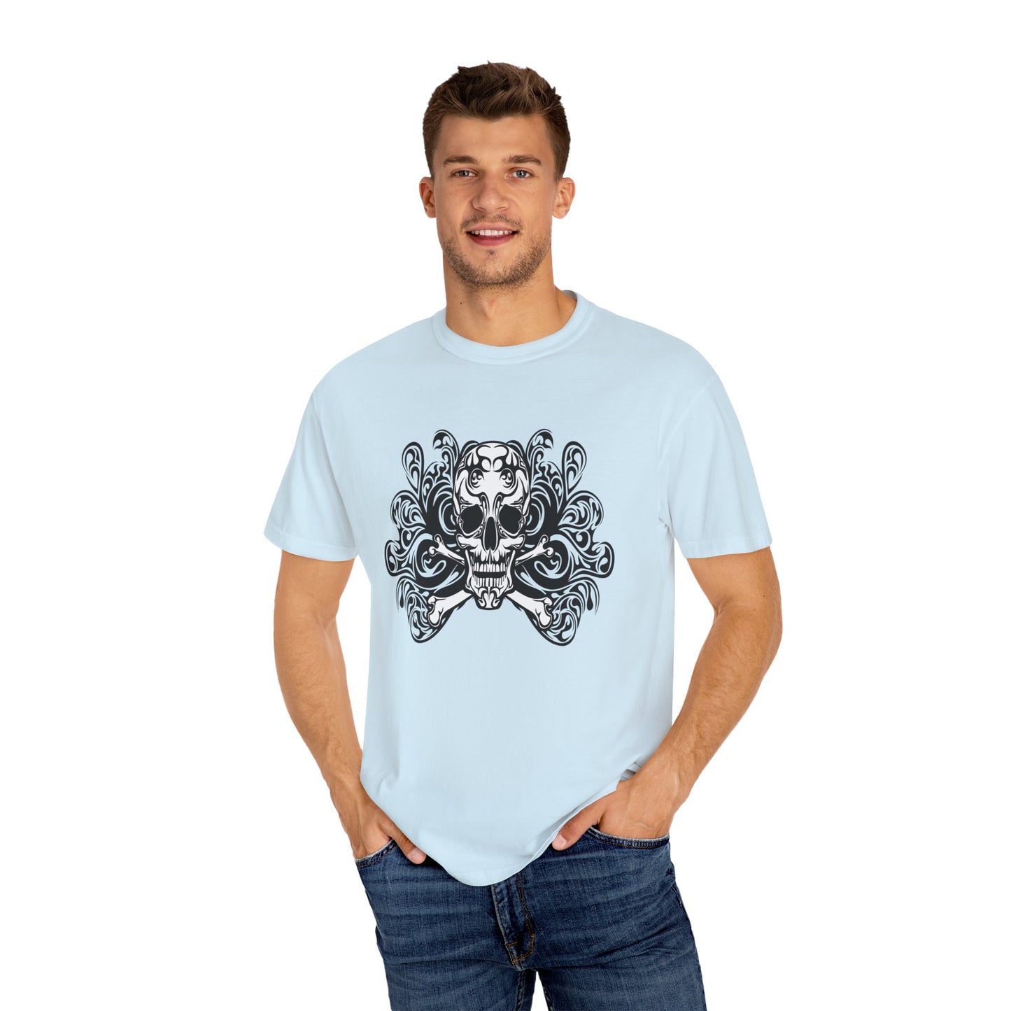 Unisex Cotton Tee Shirt with Skull