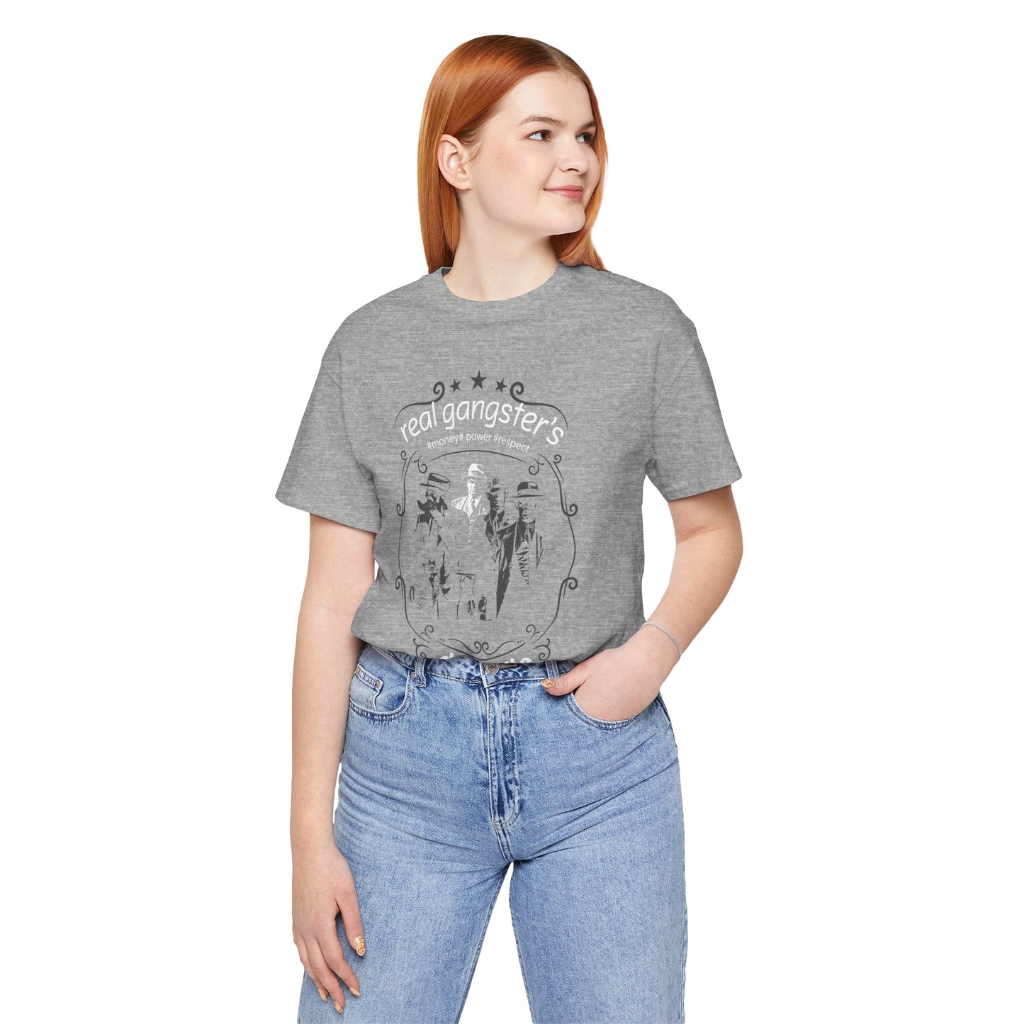 Real Gangsters Don't Die T-Shirt Vintage Outlaw Illustration Retro Biker Tee A-3