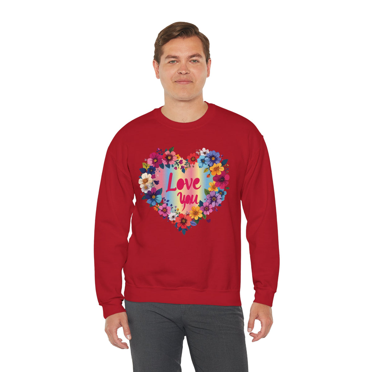 Floral Love You Heart Sweatshirt, Floral Heart Sweatshirt, Floral Love Sweatshirt, Valentine's Day Sweatshirt, Floral Sweatshirt 111