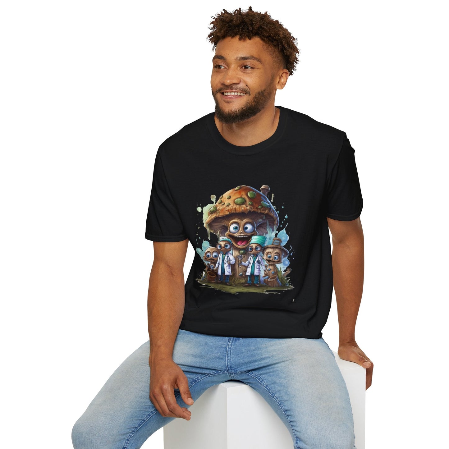 Mashroom Tee Shirt Unisex Funny Mushroom Design Softstyle 64000 Cotton Graphic Tee