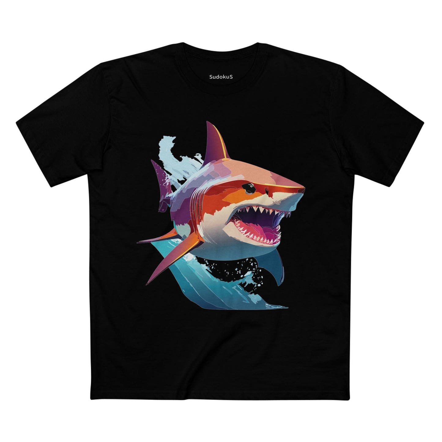 Shark Graphic Unisex 100 Cotton Staple Tee with Animal Design Artwork 10