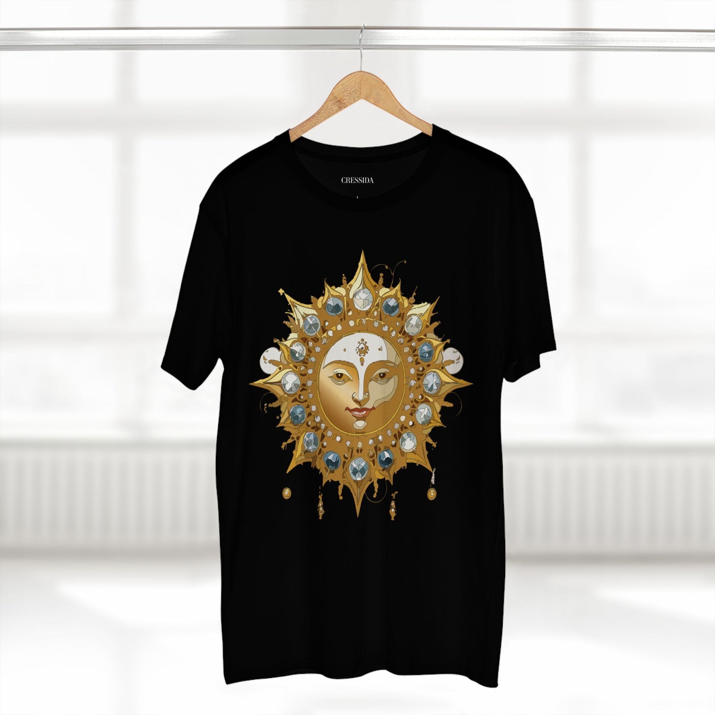 Gold Sun Graphic Unisex 100 Cotton T-Shirt with Golden Art Design 1