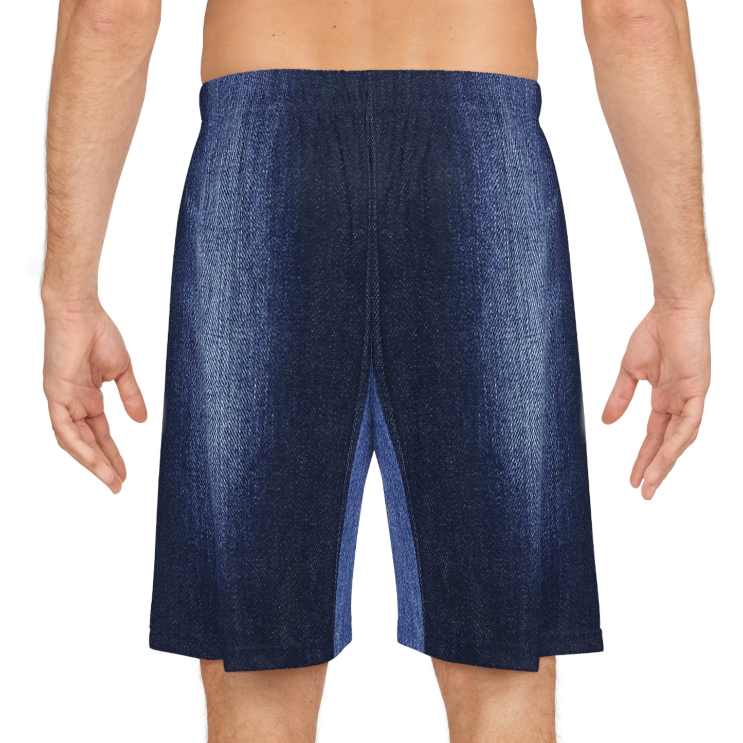 Denim Print Basketball Shorts, Basketball Shorts with Denim Print 4