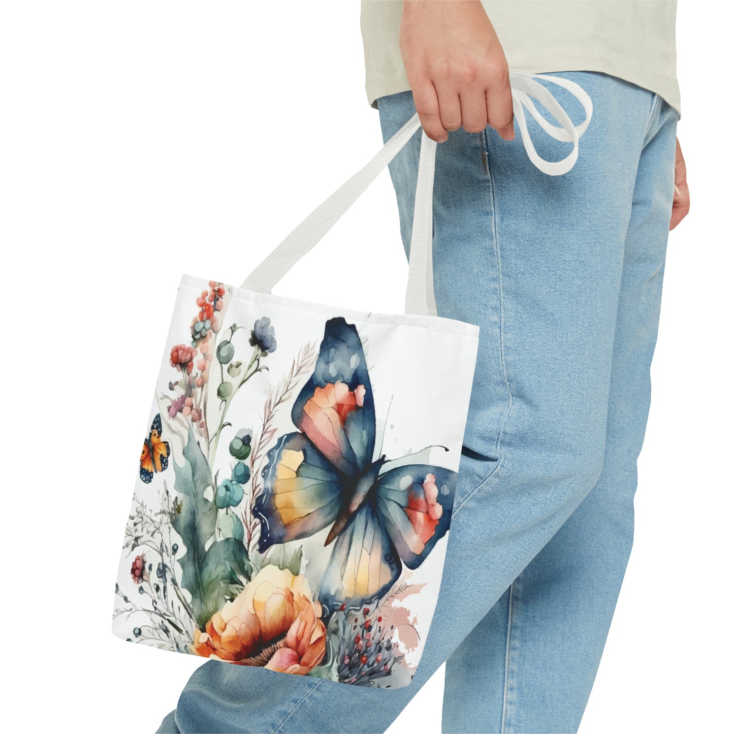 Canvas Bag with Butterfly Prints