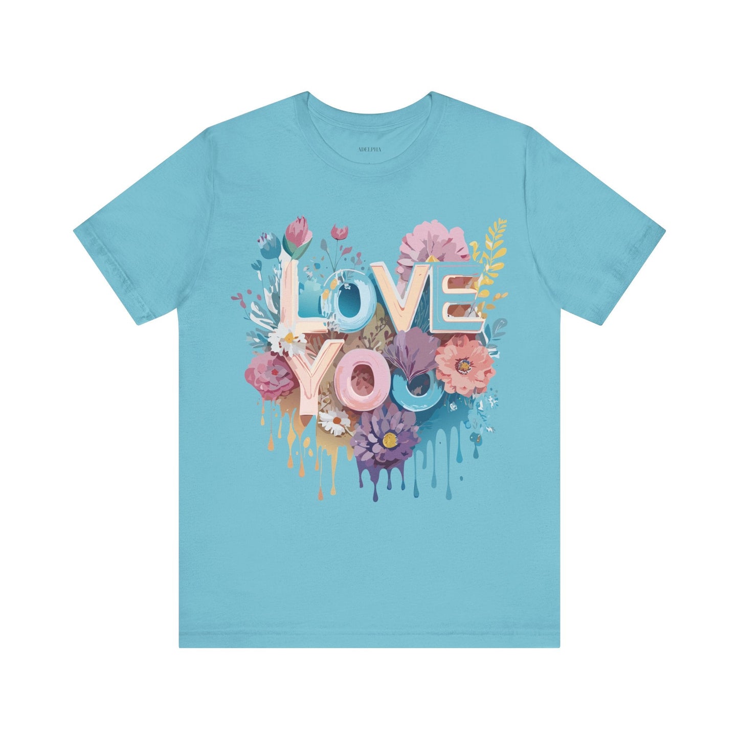 Valentine Day Graphic Unisex 100 Cotton Vintage Artwork with Love and Flower Design Tee 37