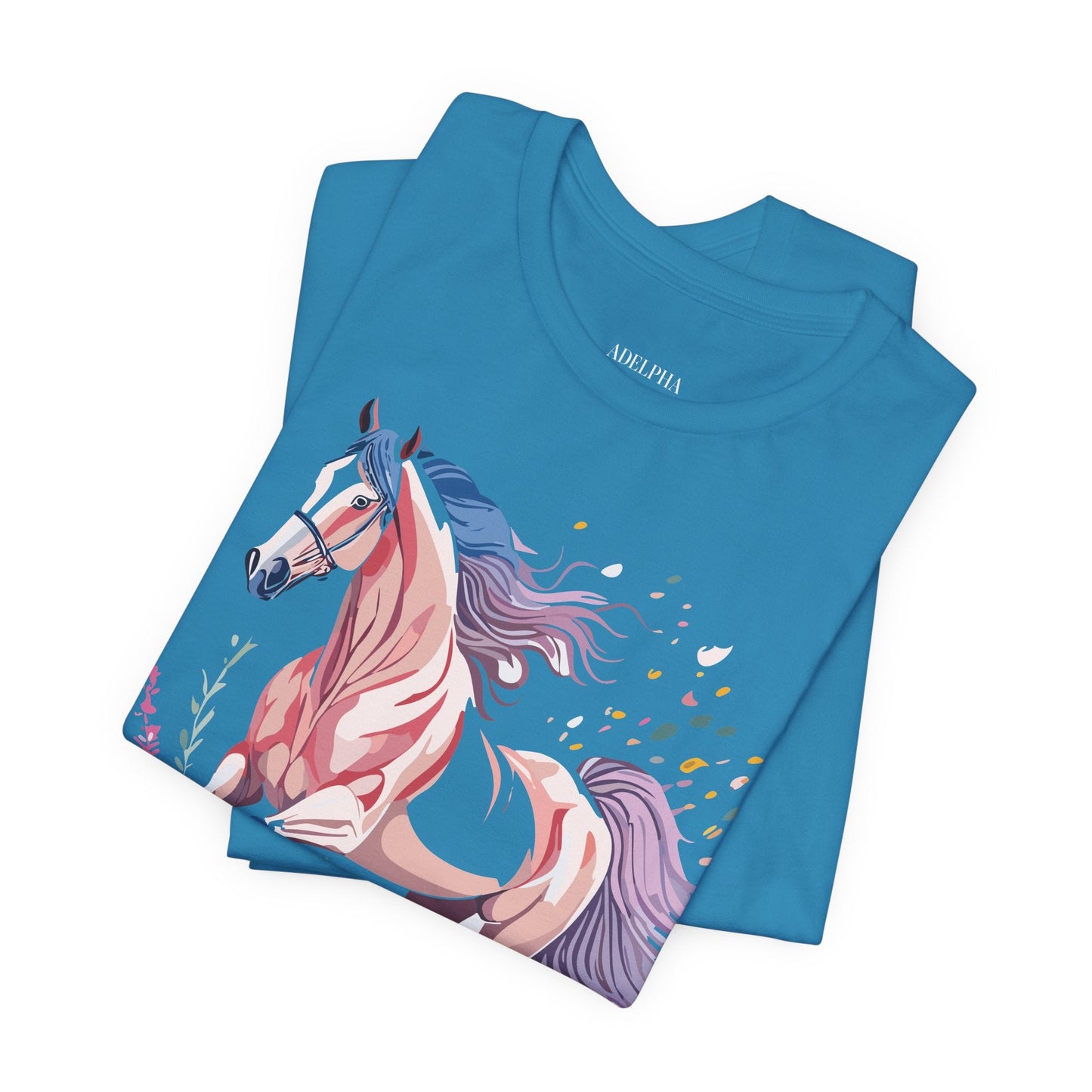 Horse Graphic Tee Unisex Short Sleeve Jersey Shirt Adelpha Vintage Inspired Art Collection
