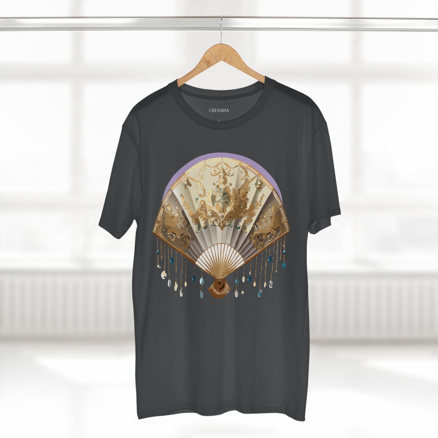 Antique Fan Graphic Design T-Shirt Unisex 100 Cotton Floral Carnival Artwork Tee 27
