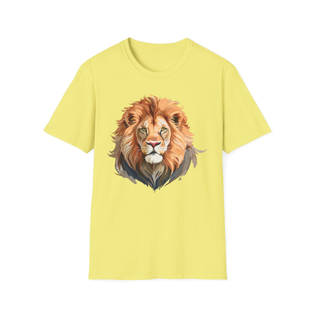 Majestic Lion Portrait T-Shirt | Realistic Watercolor Animal Tee