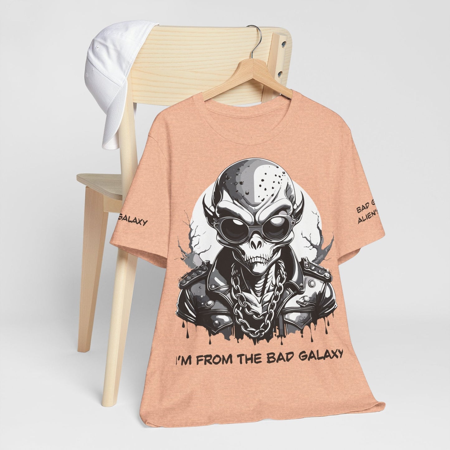 Tee Shirt With Alien From Bad Galaxy Made To Order One Hundred Percent Cotton Eco Inks Free Shipping