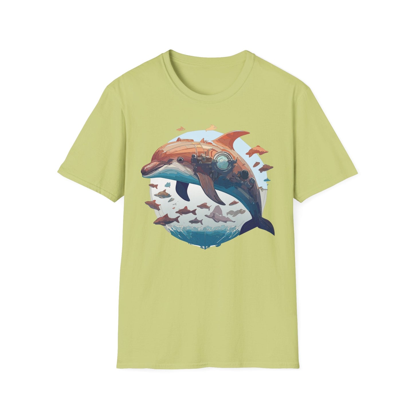 Unisex Dolphin Shirt Softstyle Tee Gildan 64000 Ring Spun Cotton Animal Graphic Design