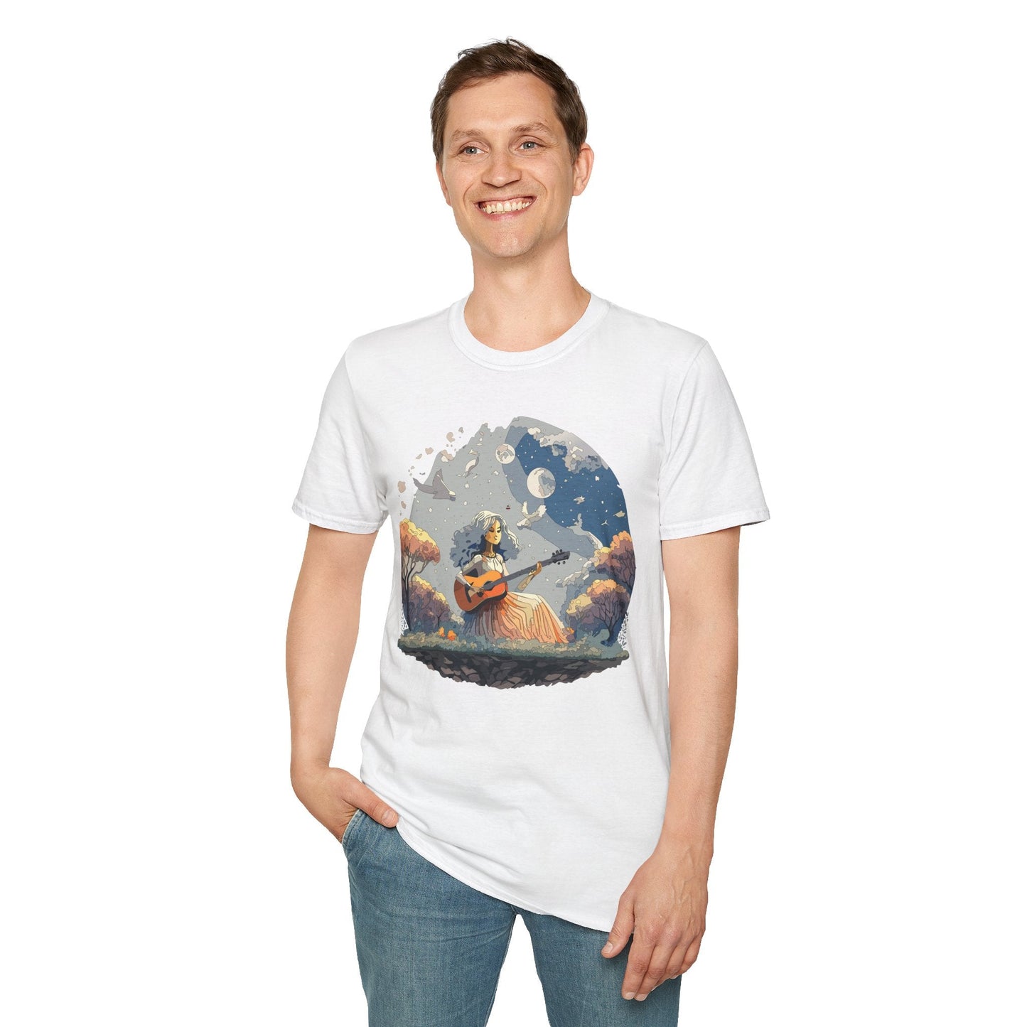 Womens Graphic T Shirt Art Design Tee Unisex Softstyle Cotton Shirt Everyday Comfort Durable Wear