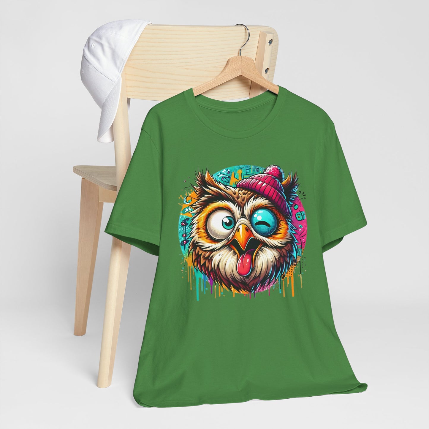 Colorful Owl Graphic Tee, Fun Owl Shirt, Funny Bird Shirt, Cute Cartoon Tees, Animal T-Shirt, Animal Tees, Art Design T-Shirt