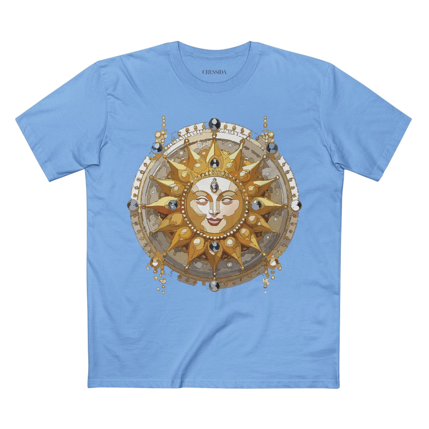 Gold Sun Graphic Unisex 100 Cotton T-Shirt with Golden Art Design 9