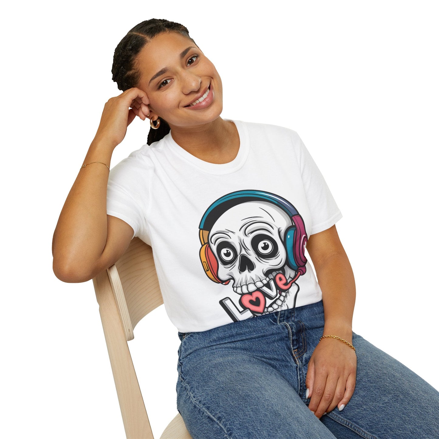 Skull Tee Shirt Unisex Skeleton Shirt With Skull Artwork Gildan Softstyle Cotton Tee