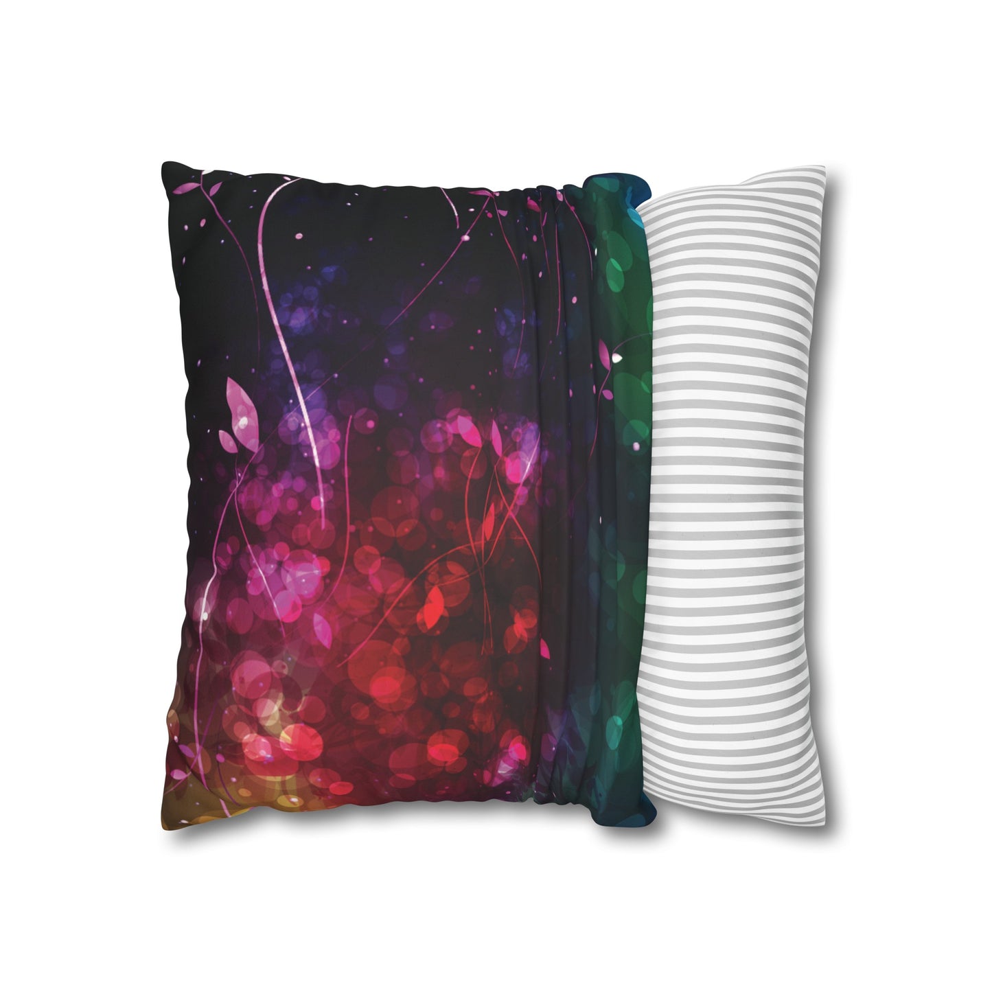 Faux Suede Pillowcase with Abstract print