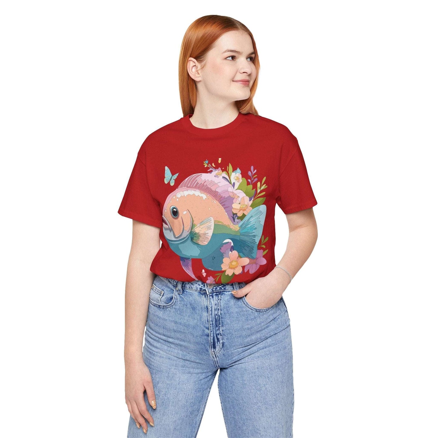 Fish Graphic Unisex 100 Cotton Vintage Artwork Tee 1