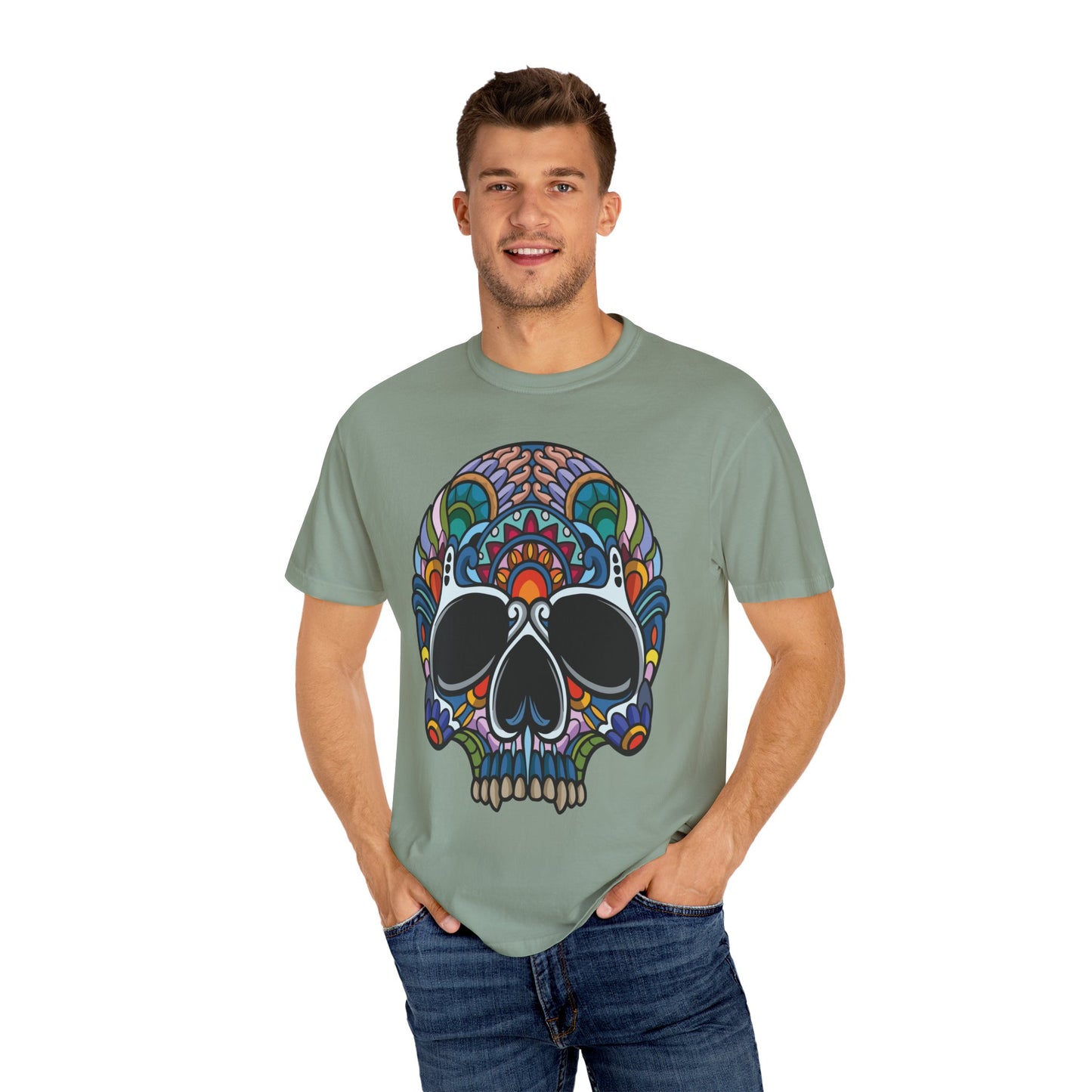 Unisex Cotton Tee Shirt with Skull