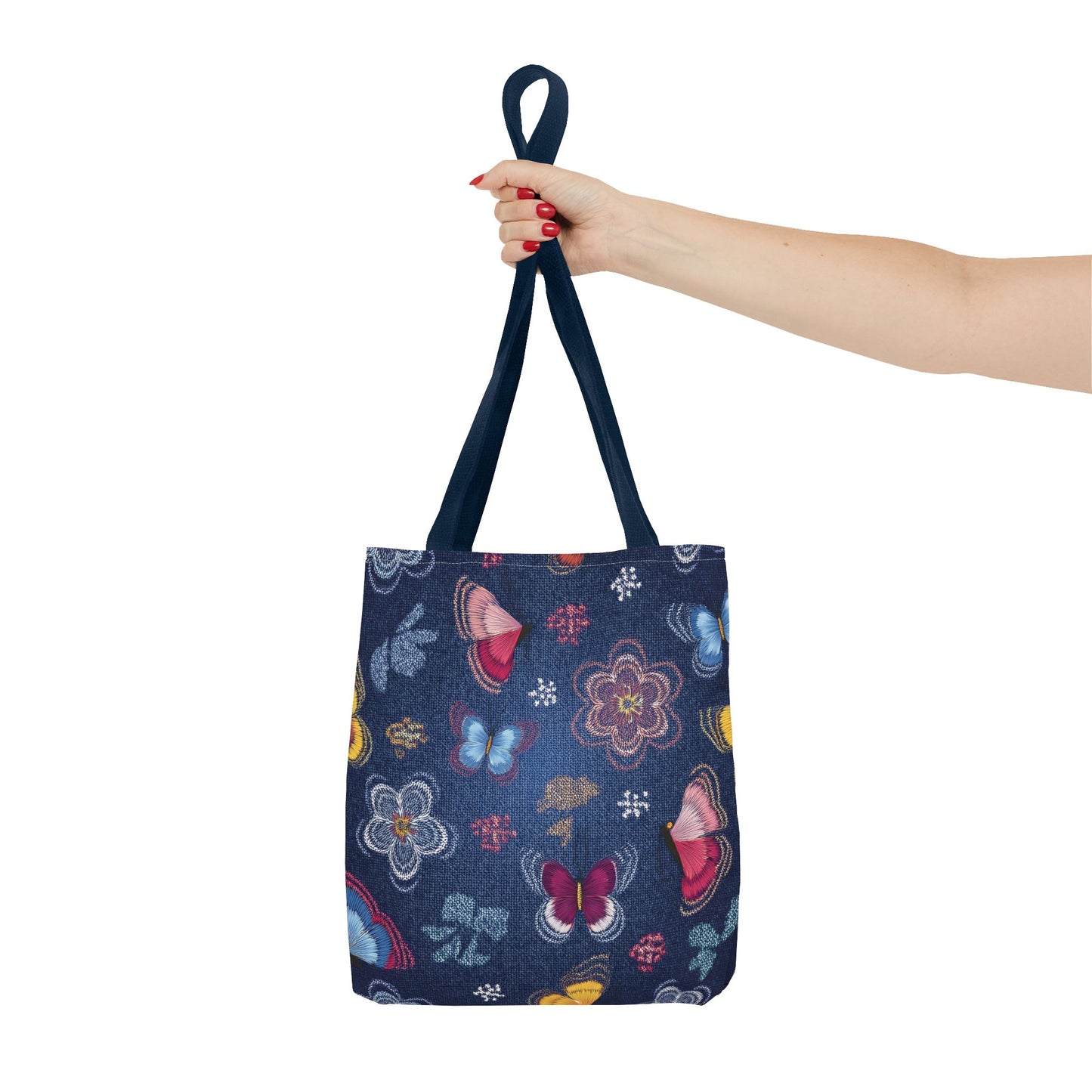 Denim Fabric Imitation Print Unisex Canvas Bag Poly Spun 3 Sizes Tote Bag 168