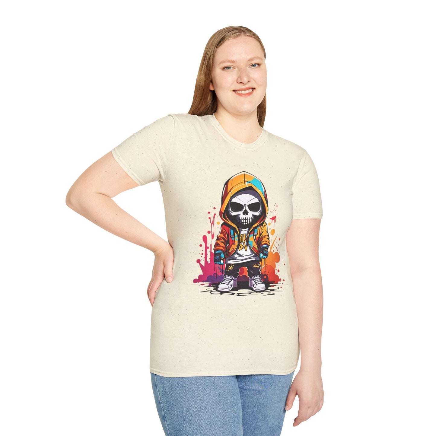 Skull Graphic Unisex Cotton T-shirt with Skeleton Artwork Design 30