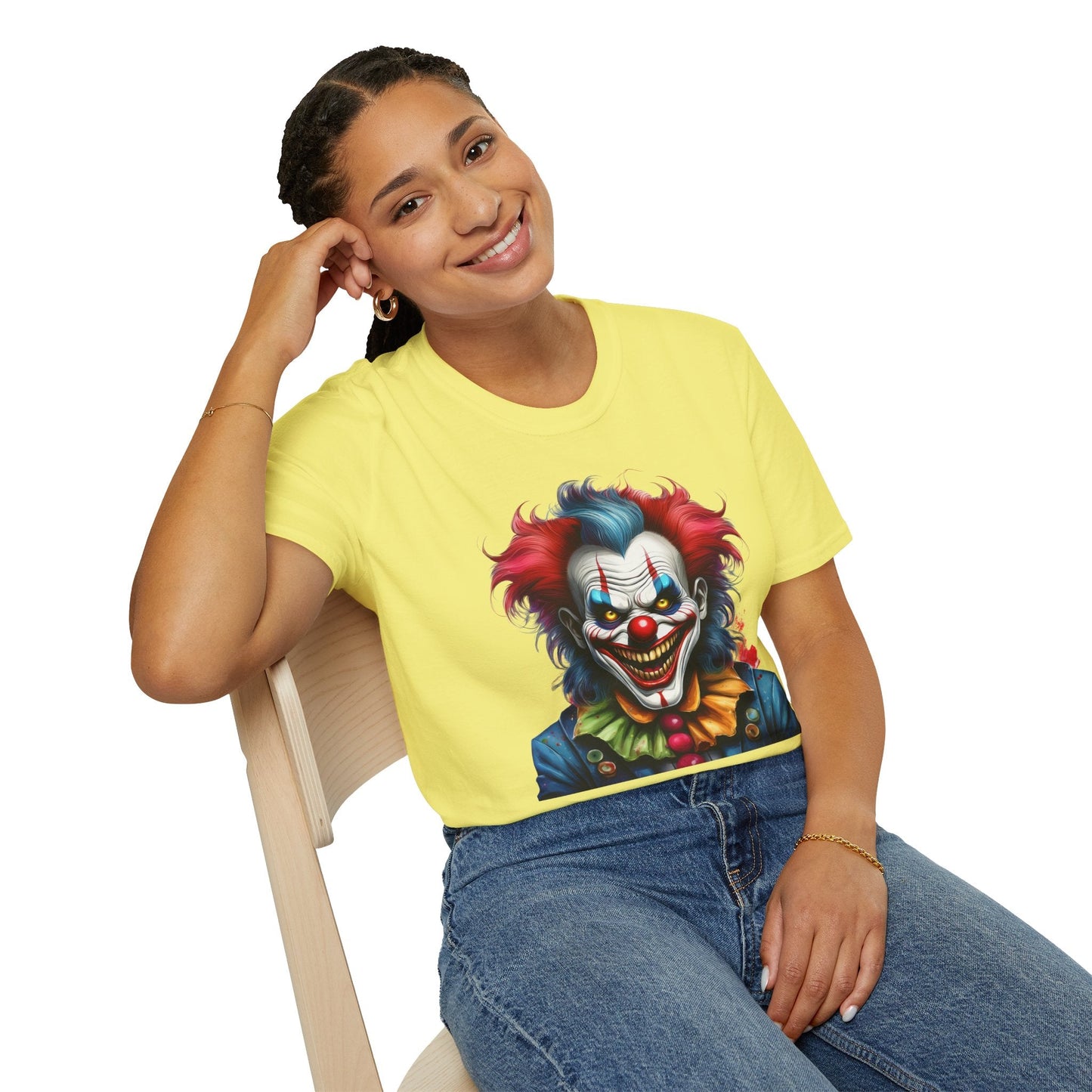 Unisex Clown Shirt Funny Man Tee Circus Theme Shirt Scary Man Shirt Softstyle Comfort