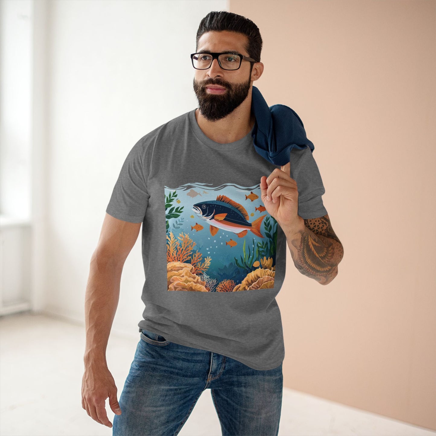 Ocean Shirt Unisex Premium Cotton Tee With Original Art Design From Retro2Nova Art Collection