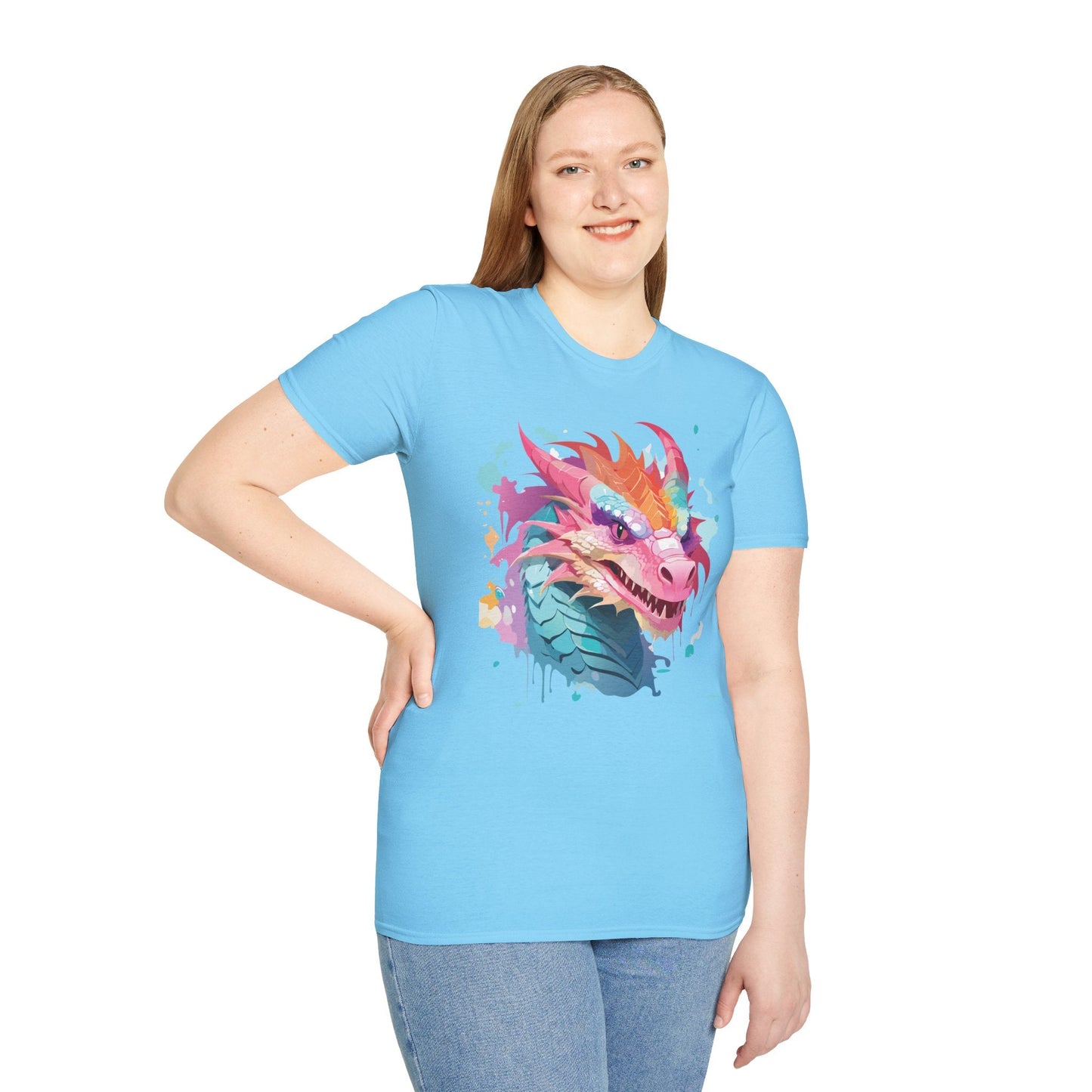 Dragon T Shirt Unisex Dragon Graphic Tee Softstyle 64000 Lightweight Comfort Durable Breathable