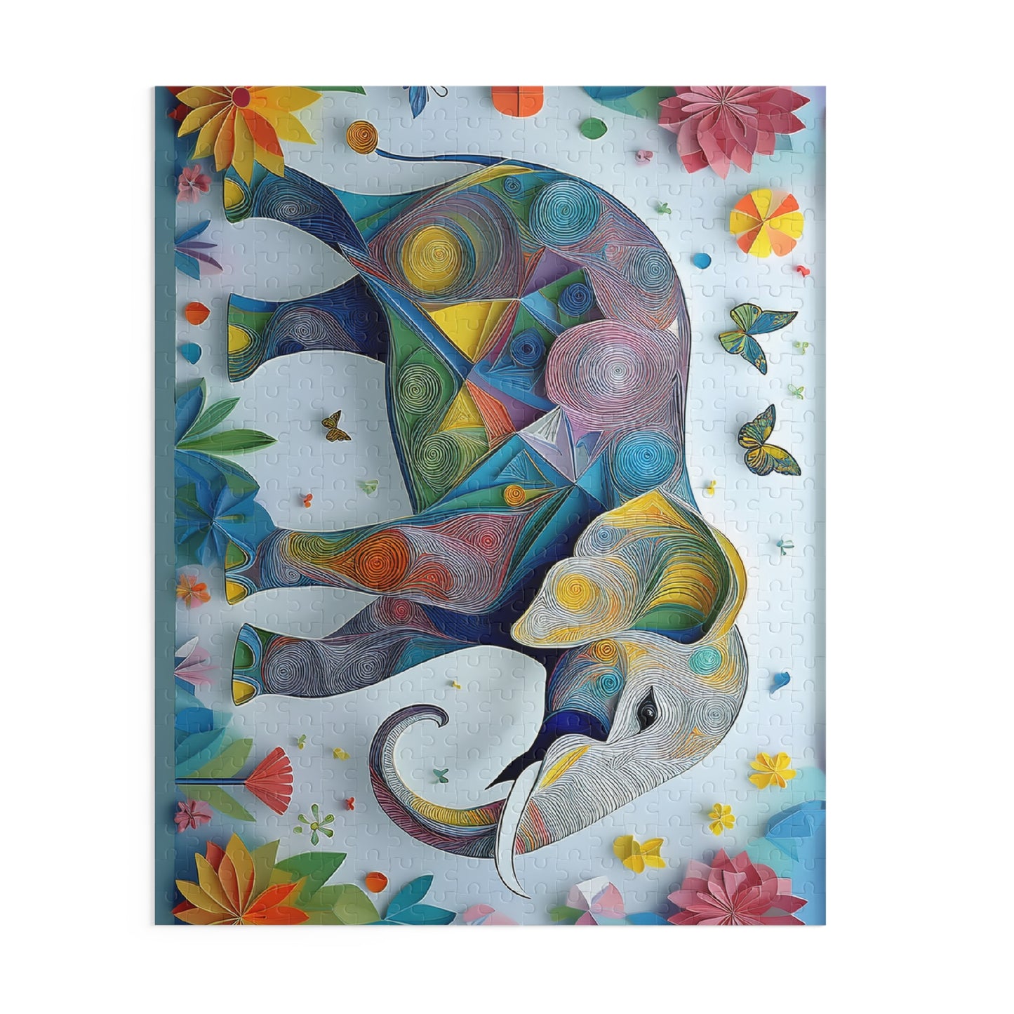 3D Colorful Elephant Puzzle 500-Piece | Elephant Puzzle 500-Piece Ages 9+