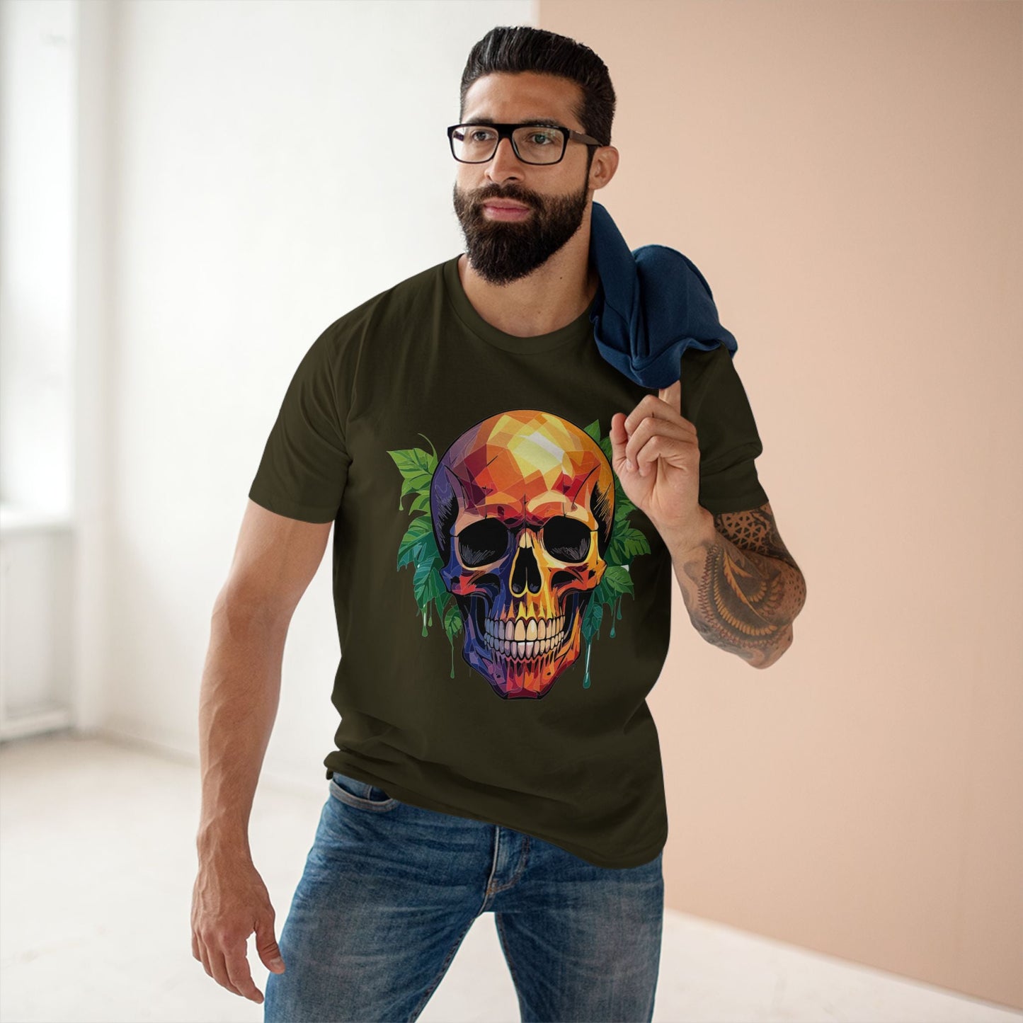 Skull and Skeleton Shirt Unisex Premium Cotton Tee with Original Art Design Retro2Nova Collection
